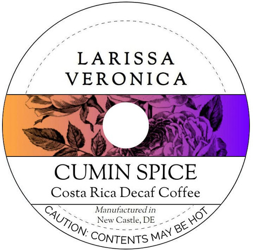 Cumin Spice Costa Rica Decaf Coffee (Single Serve K-Cup Pods) (Gourmet, Naturally Flavored, Whole Coffee Beans) (12 pods, ZIN: 575760)