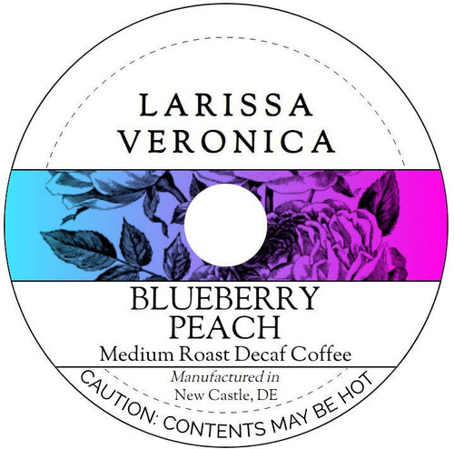 Blueberry Peach Medium Roast Decaf Coffee (Single Serve K-Cup Pods) (Gourmet, Naturally Flavored, Whole Coffee Beans) (12 pods, ZIN: 575961)