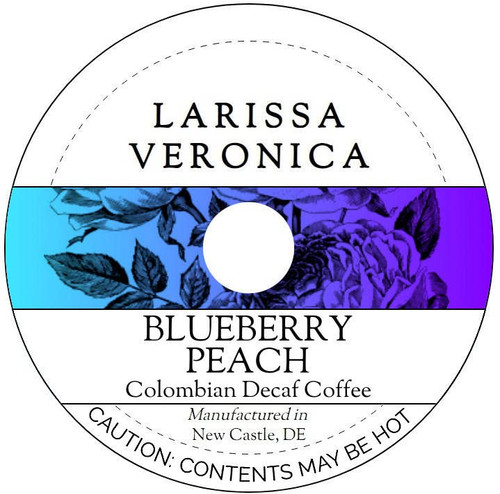 Blueberry Peach Colombian Decaf Coffee (Single Serve K-Cup Pods) (Gourmet, Naturally Flavored, Whole Coffee Beans) (12 pods, ZIN: 575964)