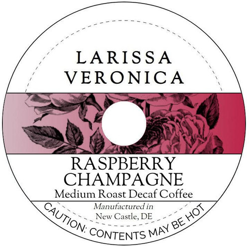 Raspberry Champagne Medium Roast Decaf Coffee (Single Serve K-Cup Pods) (Gourmet, Naturally Flavored, Whole Coffee Beans) (12 pods, ZIN: 576361)