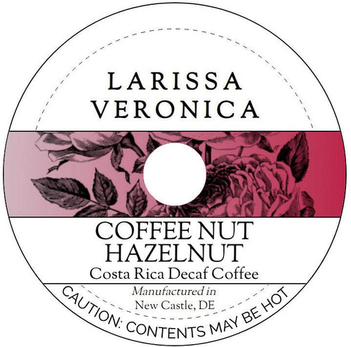 Coffee Nut Hazelnut Costa Rica Decaf Coffee (Single Serve K-Cup Pods) (Gourmet, Naturally Flavored, Whole Coffee Beans) (12 pods, ZIN: 577024)
