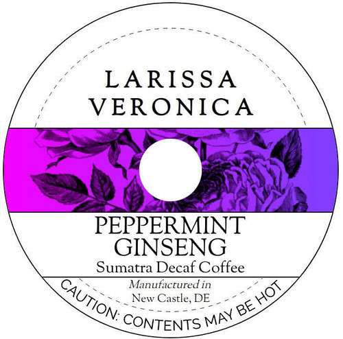 Peppermint Ginseng Sumatra Decaf Coffee (Single Serve K-Cup Pods) (Gourmet, Naturally Flavored, Whole Coffee Beans) (12 pods, ZIN: 577646)