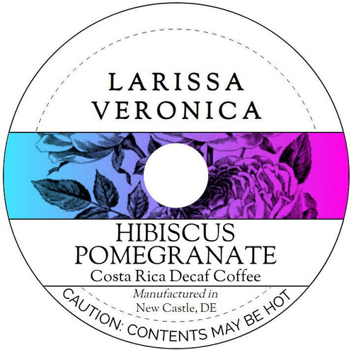 Hibiscus Pomegranate Costa Rica Decaf Coffee (Single Serve K-Cup Pods) (Gourmet, Naturally Flavored, Whole Coffee Beans) (12 pods, ZIN: 577792)