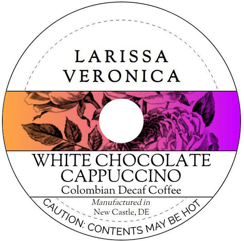 White Chocolate Cappuccino Colombian Decaf Coffee (Single Serve K-Cup Pods) (Gourmet, Naturally Flavored, Whole Coffee Beans) (12 pods, ZIN: 578108)
