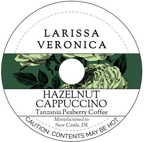 Hazelnut Cappuccino Tanzania Peaberry Coffee (Single Serve K-Cup Pods) (Gourmet, Naturally Flavored, Whole Coffee Beans) (12 pods, ZIN: 578129)