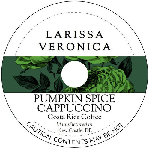 Pumpkin Spice Cappuccino Costa Rica Coffee (Single Serve K-Cup Pods) (Gourmet, Naturally Flavored, Whole Coffee Beans) (12 pods, ZIN: 578159)