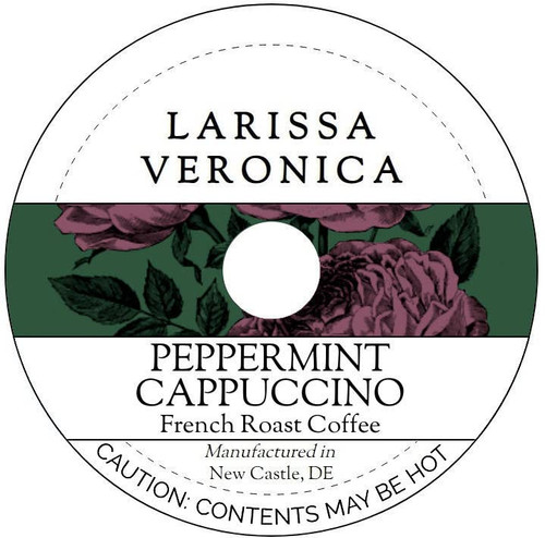 Peppermint Cappuccino French Roast Coffee (Single Serve K-Cup Pods) (Gourmet, Naturally Flavored, Whole Coffee Beans) (12 pods, ZIN: 578167)