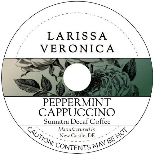 Peppermint Cappuccino Sumatra Decaf Coffee (Single Serve K-Cup Pods) (Gourmet, Naturally Flavored, Whole Coffee Beans) (12 pods, ZIN: 578174)
