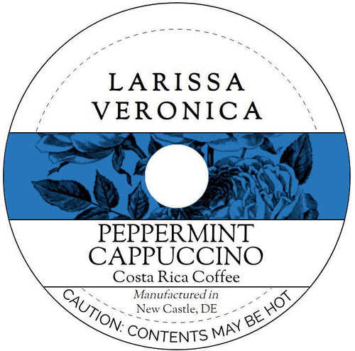 Peppermint Cappuccino Costa Rica Coffee (Single Serve K-Cup Pods) (Gourmet, Naturally Flavored, Whole Coffee Beans) (12 pods, ZIN: 578175)