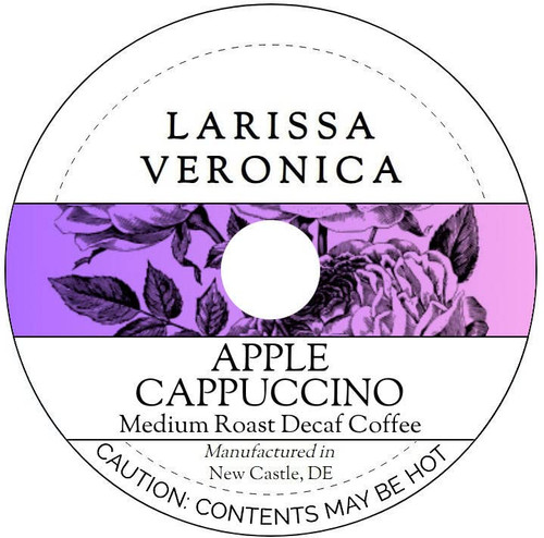 Apple Cappuccino Medium Roast Decaf Coffee (Single Serve K-Cup Pods) (Gourmet, Naturally Flavored, Whole Coffee Beans) (12 pods, ZIN: 578217)