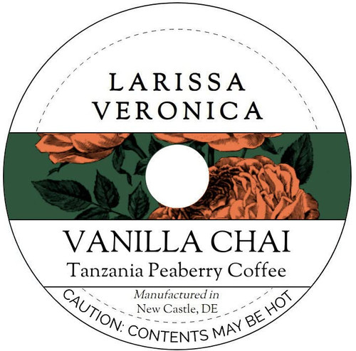 Vanilla Chai Tanzania Peaberry Coffee (Single Serve K-Cup Pods) (Gourmet, Naturally Flavored, Whole Coffee Beans) (12 pods, ZIN: 578417)
