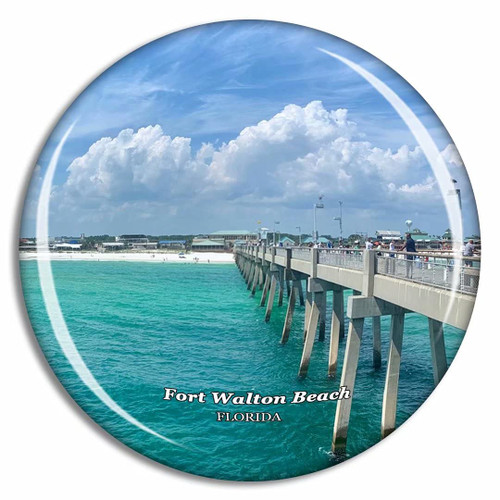 Fort Walton Beach Okaloosa Island Florida USA Fridge Magnet Travel Gift Souvenir Collection 3D Crystal Glass