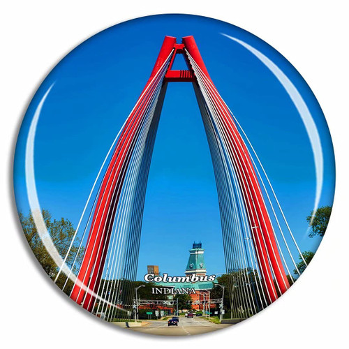 Columbus Stewart Bridge Indiana Architecture Road Indiana USA Fridge Magnet Travel Gift Souvenir Collection 3D Crystal Glass Columbus Stewart Bridge Indiana Architecture Road Indiana USA Fridge Magnet Travel Gift Souvenir Collection 3D Crystal Glass
