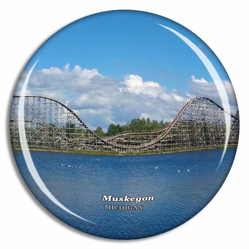 Muskegon Michigan's Adventure Michigan USA Fridge Magnet Travel Gift Souvenir Collection 3D Crystal Glass Muskegon Michigan's Adventure Michigan USA Fridge Magnet Travel Gift Souvenir Collection 3D Crystal Glass