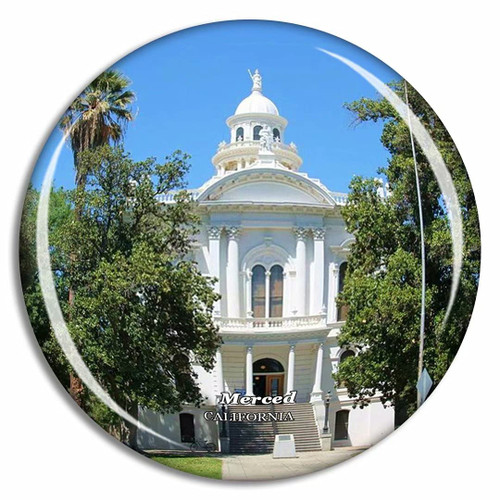 Merced County Courthouse Museum California USA Fridge Magnet Travel Gift Souvenir Collection 3D Crystal Glass Merced County Courthouse Museum California USA Fridge Magnet Travel Gift Souvenir Collection 3D Crystal Glass