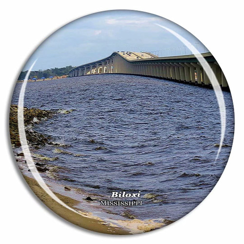 Biloxi Bay Bridge Mississippi USA Fridge Magnet Travel Gift Souvenir Collection 3D Crystal Glass Biloxi Bay Bridge Mississippi USA Fridge Magnet Travel Gift Souvenir Collection 3D Crystal Glass