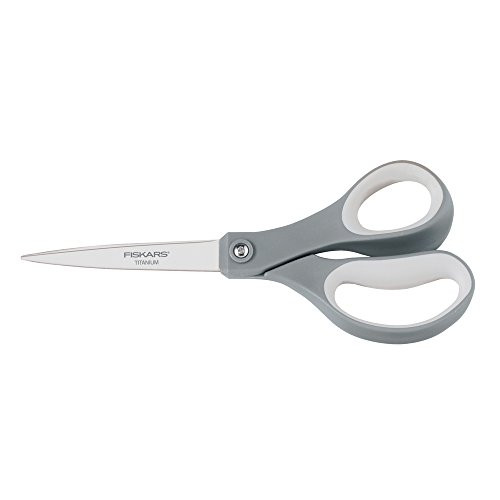 Fiskars 01-005409 Softgrip Titanium Adult Scissors, 8 Inch, Gray