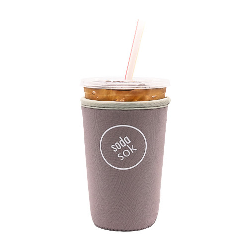 Sok It Java Sok Iced Coffee & Cold Soda Insulated Neoprene Cup Sleeve (Dark Grey SS, Medium: 24-28oz)