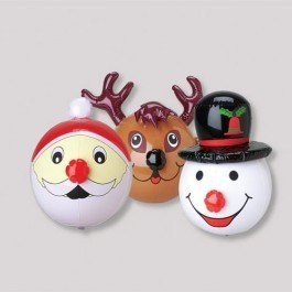 Set of 3 Festive Christmas/Holiday Inflatables (15in. Each) /Assorted/ Snowman/Santa/Reindeer/ Party Decor/ Favor/ Stocking Stuffer