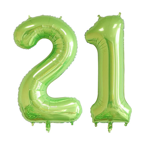 ESHILP 40 Inch Number Balloon Foil Balloon Number 21 Jumbo Giant Balloon Number 21 Balloon for 21th Birthday Party Decoration Wedding Anniversary Graduation Celebration, Green 21 Number Balloon ESHILP 40 Inch Number Balloon Foil Balloon Number 21 Jumbo Giant Balloon Number 21 Balloon for 21th Birthday Party Decoration Wedding Anniversary Graduation Celebration, Green 21 Number Balloon