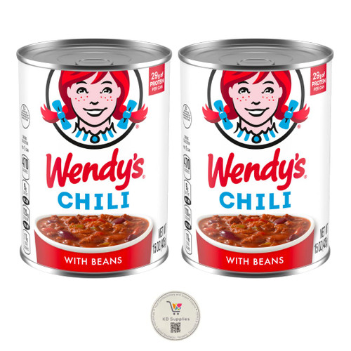 Wendy's Original Chili with Beans, Canned Chili, 15 oz (Pack of 2)