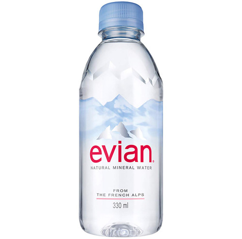 Evian - Spring Water - 330 mL (12 Plastic Bottles)