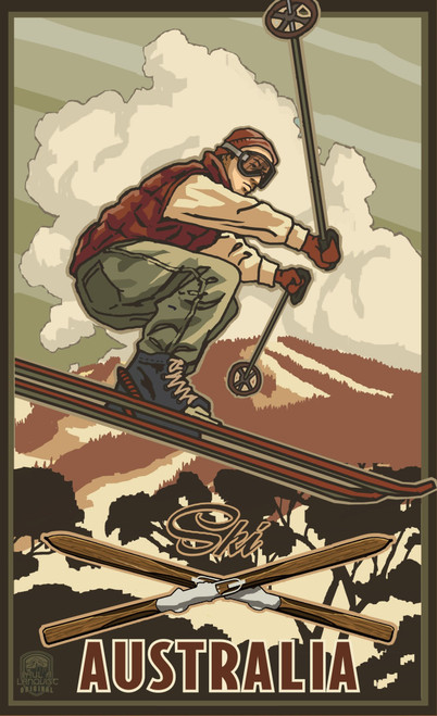 Northwest Art Mall PAL-6327 Ca Australia Catching Air Skier 11x17 Print by Artist Paul A. Lanquist