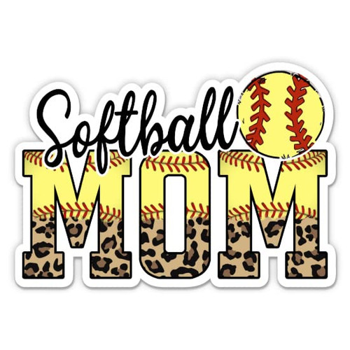 Softball Mom Sticker - 3" Laptop Sticker - Waterproof Vinyl for Car, Phone, Water Bottle - Softball Mom Decal