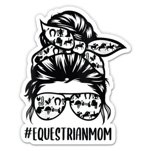 Equestrian Mom Stickers - 2 Pack of 3" Stickers - Waterproof Vinyl for Car, Phone, Water Bottle, Laptop - Horse Mom Decals (2-Pack)