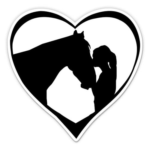 Girl and Horse Stickers - 2 Pack of 3" Stickers - Waterproof Vinyl for Car, Phone, Water Bottle, Laptop - Equestrian Heart Decals (2-Pack)