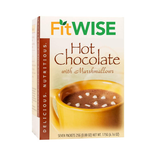 FITWISE - High Protein Hot Cocoa - Instant Low Carb, Low Calorie Hot Chocolate Mix with 15g Protein, 7 Servings Per Pack (Marshmallow)
