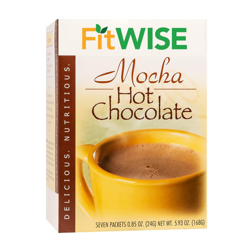 FITWISE - High Protein Hot Cocoa - Instant Low Carb, Low Calorie Hot Chocolate Mix with 15g Protein, 7 Servings Per Pack (Mocha)