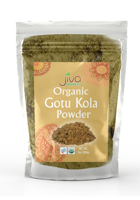 Jiva Organics Gotu Kola Powder (Centella Asiatica) 7 Ounce (200g) - Raw, Vegan, Non-GMO