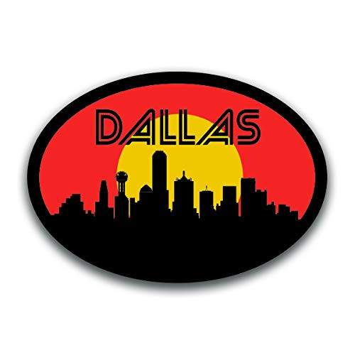 Dallas Texas Skyline Vinyl Decal Sticker | Cars Trucks Vans SUVs Windows Walls Cups Laptops | Full Color Printed | 5.5 Inch | KCD2569