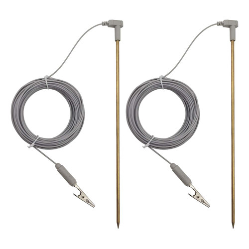 CYANTEKOMS Brass Ground Rod with 40ft Wire Alligator Clip, Grounding Bar Earthing rod, Great to Use with Earthing Sheet, Grounding Mat, Pillowcase, Blankets?2 Pack?