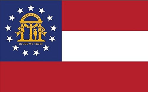 JMM Industries Georgia State Flag GA Vinyl Decal Sticker The Peach State Car Window Bumper 5-Inches by 3-Inches Premium Quality UV Resistant Laminate PDS012