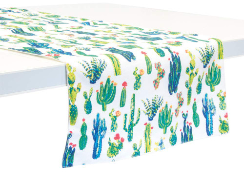 Boston International Cotton Table Runner, 13 x 72-Inches, My Little Green Cactus