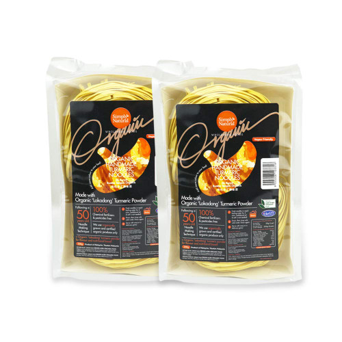 Zenxin Organic Turmeric Noodles 7oz. (2 pack)- High Fiber, High Protein Authentic Tasty & Nutritious with Turmeric Puree, Organic & 100% Natural, Easy Cook, Veggie Noodles, total 8 Serving