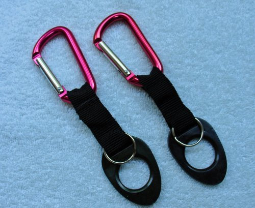 (2) Water Bottle Holders W/Red Aluminum Carabiner Attachments