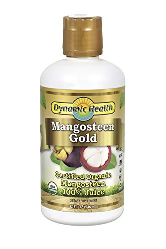 Dynamic Health Mangosteen Gold, Organic Mangosteen 100% Juice, Vegetarian, No Gluten or BPA, Dietary Supplement, 32oz