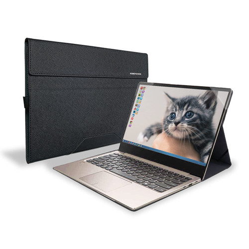 Honeymoon Case Cover for Lenovo Yoga 7i 2 in 1 / Yoga Slim 7 Pro/Yoga 16s 2022 / IdeaPad Slim 7 Pro 16 Inch Laptop Accessories, PU Leather Folio Stand Protective Hard Shell Case,S013-Black