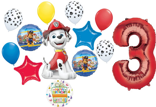 Paw Pups on Patrol Marshall 3rd Birthday Party Supplies Balloon Bouquet Decorations