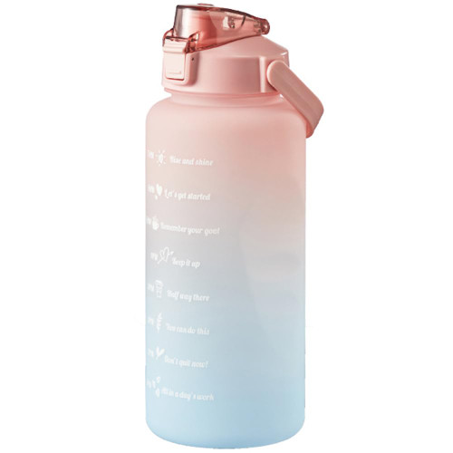 VELINE Large Motivational Water Bottle with Straw, 64oz Half Gallon Water Jug with Time Marker, Leak-Proof and BPA-Free for Sports and Fitness