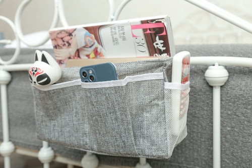 Moon & Star Home, dormitory bed hanging storage bag/storage bag, Dark gray, Length 31 cm, width 11 cm, height 16 cm