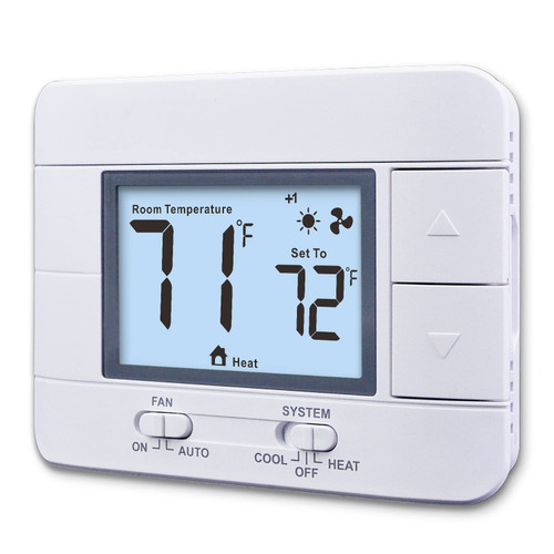 New 2023! Aowel AW711-W Non-Programmable Thermostat for Home, up to 2 Heat/ 2 Cool, with Room Temperature & Humidity Monitor, DIY Install, C-Wire Not Required