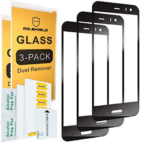 Mr. Shield [3-PACK] For HTC U11 Life [Japan Tempered Glass] [9H Hardness] [Full Cover] Screen Protector with Lifetime Replacement Warranty