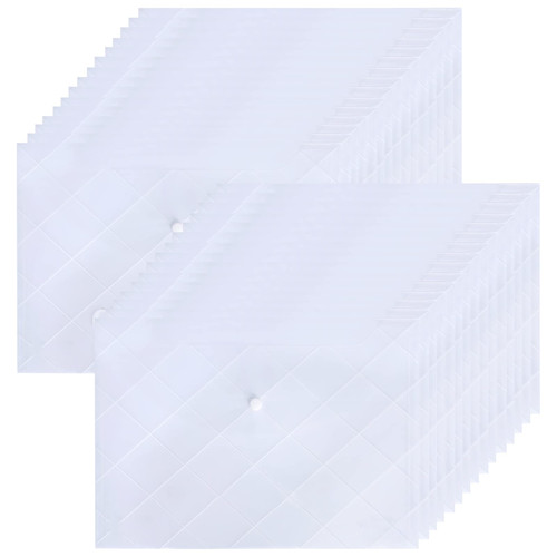 30 Pack A4 Clear Plastic Envelopes Poly Envelope,Document Folder Envelopes Folders with Snap Button,Plastic File Folders for School Office Supplies