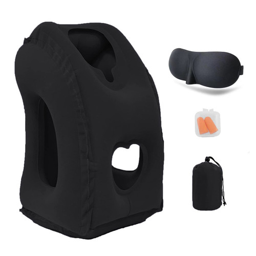 Ajlrq Inflatable Travel Pillow, Inflatable Airplane Neck Pillow for Sleeping to Avoid Neck and Shoulder Pain, Inflatable Travel Neck Pillow with Free Eye Mask/Earplugs (Black) Ajlrq Inflatable Travel Pillow, Inflatable Airplane Neck Pillow for Sleeping to Avoid Neck and Shoulder Pain, Inflatable Travel Neck Pillow with Free Eye Mask/Earplugs (Black)
