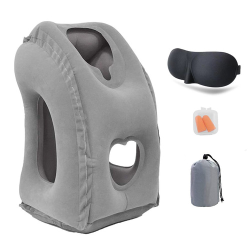 Ajlrq Inflatable Travel Pillow, Inflatable Airplane Neck Pillow for Sleeping to Avoid Neck and Shoulder Pain, Inflatable Travel Neck Pillow with Free Eye Mask/Earplugs (Grey) Ajlrq Inflatable Travel Pillow, Inflatable Airplane Neck Pillow for Sleeping to Avoid Neck and Shoulder Pain, Inflatable Travel Neck Pillow with Free Eye Mask/Earplugs (Grey)