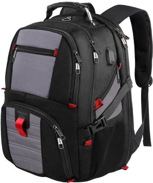 YOREPEK Travel Backpack, Extra Large 50L Laptop Backpacks for Men Women, Water Resistant College Backpack Airline Approved Business Work Bag with USB Charging Port Fits 17 Inch Computer, Grey YOREPEK Travel Backpack, Extra Large 50L Laptop Backpacks for Men Women, Water Resistant College Backpack Airline Approved Business Work Bag with USB Charging Port Fits 17 Inch Computer, Grey